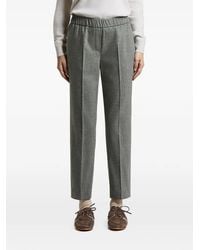 Peserico - Elasticated-Waist Pressed-Crease Trousers - Lyst