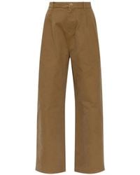 Jil Sander - Pleated Cotton Trousers - Lyst