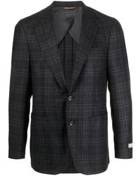 Canali - Plaid-check Pattern Wool Blazer - Lyst