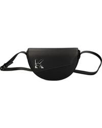 Karl Lagerfeld - Halbrunde Tasche mit Logo-Schild - Lyst