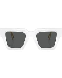 Versace - Logo-Embossed Square-Frame Sunglasses - Lyst