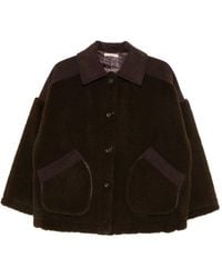 Sessun - Corduroy-Trimmed Shearling Jacket - Lyst