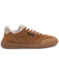 Versace - Suede Low-Top Sneakers - Lyst
