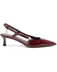 Maje - 60Mm Patent-Leather Slingback Pumps - Lyst