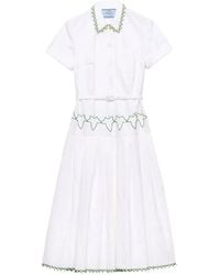 Prada - Embroidered Old Reps Cloth Dress - Lyst