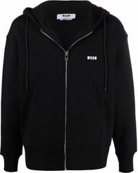 MSGM - Logo-print Cotton Hoodie - Lyst