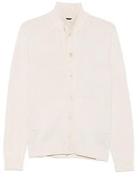 Zanone - Cardigan Côtelé À Col Montant En Laine - Lyst