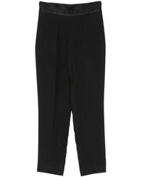 SIMONA CORSELLINI - Satin-Waistband Tailored Trousers - Lyst