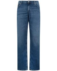 Billionaire - Leather Details Straight Jeans - Lyst