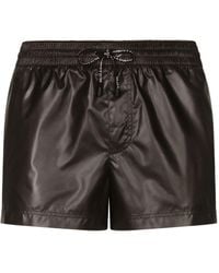 Dolce & Gabbana - Logo-drawstring Faux-leather Swim Shorts - Lyst