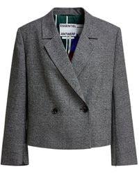 Essentiel Antwerp - Double-Breasted Cropped Blazer - Lyst