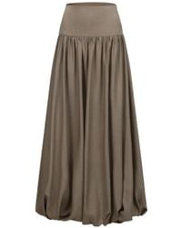 Elwood - Shirred Bubble-Hem Midi Skirt - Lyst