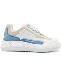 Emporio Armani - Panelled Mesh Chunky Sneakers - Lyst