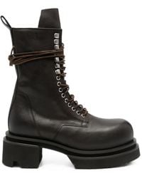 Rick Owens - Lace-Up Platform Biker Boots - Lyst