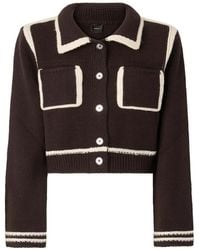 Pinko - Contrast-Trim Knit Jacket - Lyst