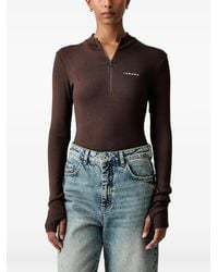 La Mania - Sheryl Ribbed Half-Zip Top - Lyst