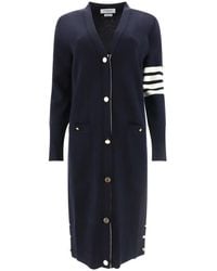 Thom Browne - Merino Wool Milano V-Neck Long Cardigan - Lyst