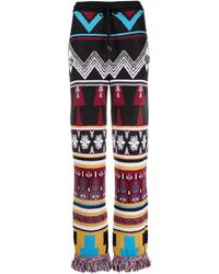 Philipp Plein - Geometric-Pattern Fringe Wool Trousers - Lyst