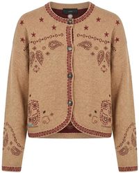 Alanui - Bandana Jacquard Paisley-Intarsia Wool Cardigan - Lyst