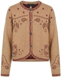 Alanui - Bandana Jacquard Paisley-Intarsia Wool Cardigan - Lyst