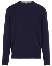 Eleventy - Contrast-Trim Crew-Neck Sweater - Lyst