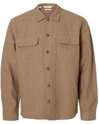 SELECTED - Flap-Pocket Buttoned Overshirt - Lyst