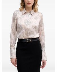 Sisley - Floral-Print Long-Sleeve Shirt - Lyst