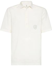 Brunello Cucinelli - Logo Wool Polo Shirt - Lyst