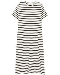 Jil Sander - Striped Short Sleeve Dress - Lyst