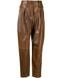 Alberta Ferretti - High-Waisted Leather Trousers - Lyst