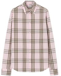 Burberry - Geruit Katoenen Overhemd - Lyst