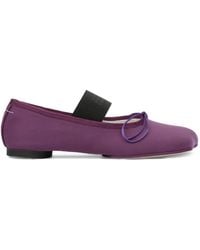 MM6 by Maison Margiela - Anatomic Numeric Bow-Detail Ballet Flats - Lyst
