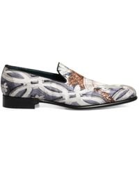 Dolce & Gabbana - Floral-Tapestry Embroidered Loafers - Lyst