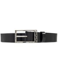 Versace - Logo-Detail Leather Belt - Lyst