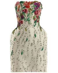 Gemy Maalouf - Embroidered Strapless Mini Dress - Lyst