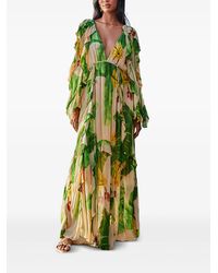 chinese dress ladies Cream Winter Garden Ruffle Maxi Dress – FARM Rio main image 0