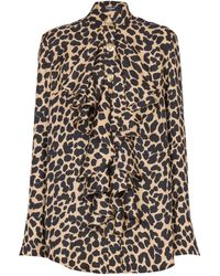 Balmain - レオパード ラッフル シャツ - Lyst