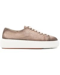 Santoni - Leather Sneakers - Lyst