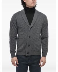 Paolo Pecora - V-Neck Waffle-Knit Cardigan - Lyst