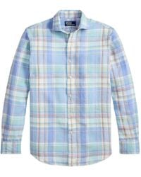 Polo Ralph Lauren - Checked Slub Linen Shirt - Lyst