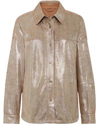 Brunello Cucinelli - Giacca-Camicia Lamé - Lyst