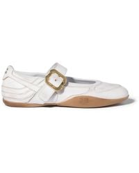 Miu Miu - Gymnasium Leather Ballerinas With Strap And Buckle - Lyst