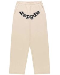 Sp5der - Logo-Print Rhinestone-Embellished Track Pants - Lyst