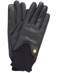 Barbour - Deanna Ribbed-Knit Leather Gloves - Lyst