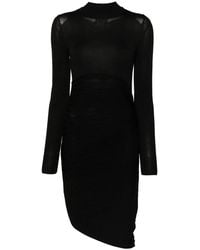 Philosophy Di Lorenzo Serafini - Asymmetric Fine Knit Mini Dress - Lyst