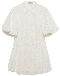 Jonathan Simkhai - Cleo Puff-Sleeve Embroidered Mini Dress - Lyst