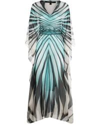 Roberto Cavalli - Kleid mit Ray of Sea-Print - Lyst