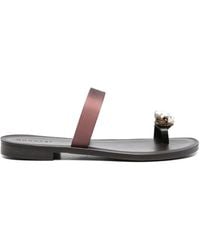 DONNARì - Embellished Leather Sandals - Lyst