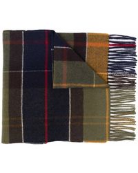 Barbour - Brown Wool Plaid-check Scarf - Lyst