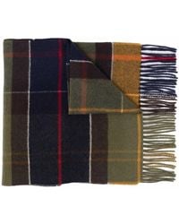 Barbour - Brown Wool Plaid-check Scarf - Lyst